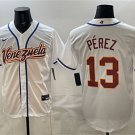 Men's Venezuela Baseball #13 Salvador Perez White 2026 World Baseball Classic Home Jersey