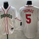 Men's Mexico Baseball #5 Alek Thomas White 2026 World Baseball Classic Home Jersey