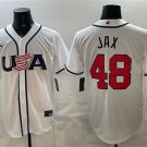 Men's USA Baseball #48 Griffin Jax White 2026 World Baseball Classic Home Jersey