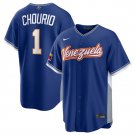 Men's Venezuela Baseball #1 Jackson Chourio Royal 2026 World Baseball Classic Home Jersey