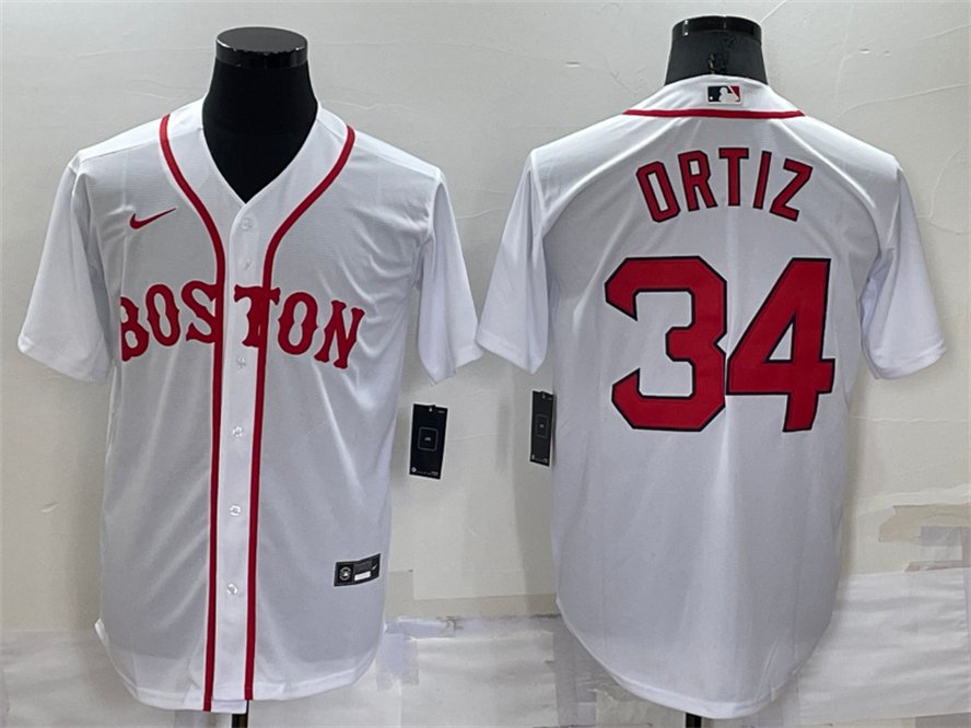 BOS #34 David Ortiz Cool Player Jersey White