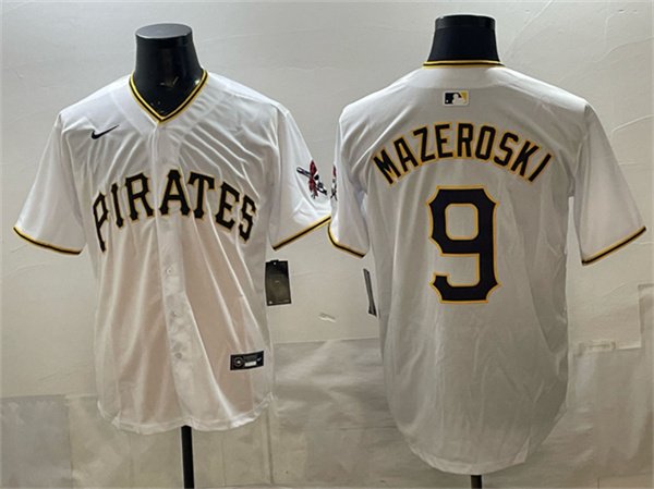 Pittsburgh Pirates #9 Bill Mazeroski White Limited Stitched Baseball Jersey