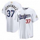 Dodgers #37 Teoscar Hernández White 2026 Gold Collection Jersey
