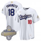Dodgers #18 Yoshinobu Yamamoto White 2026 Alternate Gold Collection Jersey