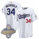 Dodgers #34 Fernando Valenzuela White 2026 Alternate Gold Collection Jersey