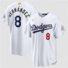 Dodgers #8 Enrique Hernández Nike White 2026 Gold Collection Jersey