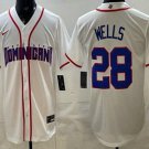 Men's Dominican #28 Austin Wells White 2026 World Baseball Classic Cool Base Jersey