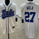 Men's Italy #27 Aaron Nola White 2026 World Baseball Classic Cool Base Jersey