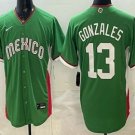 Men's Mexico #13 Nick Gonzales Green 2026 World Baseball Classic Cool Base Jersey