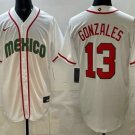 Men's Mexico #13 Nick Gonzales White 2026 World Baseball Classic Cool Base Jersey