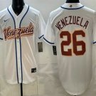 Men's Venezuela #26 Venezuela White 2026 World Baseball Classic Cool Base Jersey