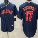 Men's Japan #17 Yusei Kikuchi Navy 2026 World Baseball Classic Cool Base Jersey