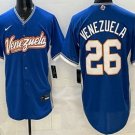 Men's Venezuela #26 Venezuela Blue 2026 World Baseball Classic Cool Base Jersey