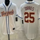 Men's Venezuela #25 Gleyber Torres White 2026 World Baseball Classic Cool Jersey