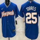 Men's Venezuela #25 Gleyber Torres Blue 2026 World Baseball Classic Cool Jersey