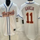 Men's Venezuela #11 Maikel Garcia White 2026 World Baseball Classic Cool Base Jersey