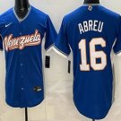 Men's Venezuela #16 Wilyer Abreu Blue 2026 World Baseball Classic Cool Base Jersey