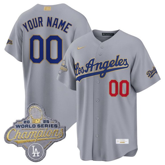 Los Angeles Dodgers Active Player Custom Gray 2026 Alternate Gold Collection Jersey