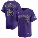 Mens Colorado Rockies #15 Hunter Goodman Nike Purple Alternate Limited Jersey