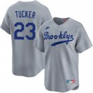 Dodgers #23 Kyle Tucker Nike Gray Throwback Cooperstown Collection Limited Jersey
