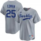 Dodgers #25 Tommy Edman Nike Gray Throwback Cooperstown Collection Limited Jersey