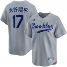 Dodgers #17 Shohei Ohtani Kanji Name Nike Gray Throwback Cooperstown Collection Jersey
