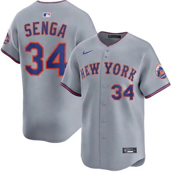 Mens NYM#34 Kodai Senga Nike 2026 Gray Road Limited Jersey
