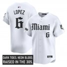 Otto Lopez Jersey #6 Miami Marlins Gothic Vice Edition Stitched White