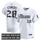 Kyle Stowers Jersey #28 Miami Marlins Gothic Vice Edition Stitched White