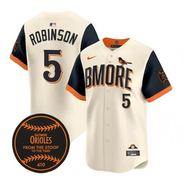 Mens Baltimore Orioles Retired Player #5 Brooks Robinson Nike Cream City Connect 2.0 Limited Jersey
