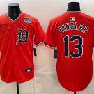Men's Detroit Tigers #13 Dillon Dingler Orange 2026 Alternate USA 250' Patch Jersey