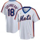 Men's NYM#18 Darryl Strawberry White Stitched Player Jersey