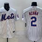 Men's New York Mets #2 Luisangel Acuna White 2025 Spring Training Baseball Jersey