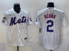 Men's New York Mets #2 Luisangel Acuna White 2025 Spring Training Baseball Jersey