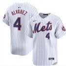 Men's New York Mets #4 Francisco Alvarez White Home Limited Jersey