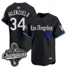 Fernando Valenzuela Jersey #34 Los Angeles Dodgers Gothic Edition Stitched