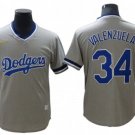 Los Angeles Dodgers #34 Fernando Valenzuela Gray Cooperstown Collection Jersey