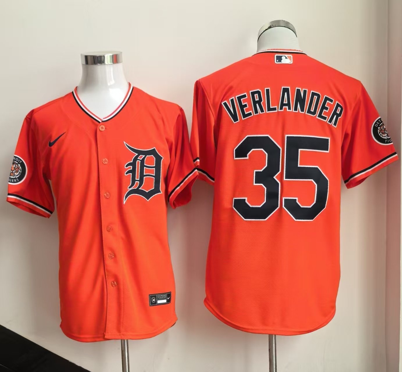 DET #35 Justin Verlander Orange Stitched Player Jersey