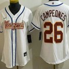 Venezuela #26 Campeones White 2026 World Baseball Classic Cool Jersey