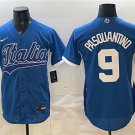 Men's Italy Baseball #9 Vinnie Pasquantino Blue 2026 World Baseball Classic Home Jersey