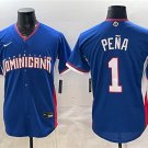 Men's Dominican Republic Baseball #1 Jeremy Pena Royal 2026 World Baseball Classic Jersey
