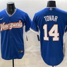 Men's Venezuela Baseball #14 Ezequiel Tovar Royal 2026 World Baseball Classic Road Jersey