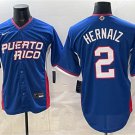 Men's Puerto Rico Baseball #2 Darell Hernaiz Royal 2026 World Baseball Classic Road Jersey