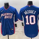 Men's Puerto Rico Baseball #10 Luis Vázquez Royal 2026 World Baseball Classic Road Jersey