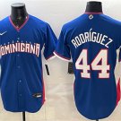 Men's Dominican Republic Baseball #44 Julio Rodríguez Royal 2026 World Baseball Jersey