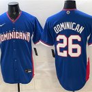 Men's Dominican Republic Baseball #26 Dominican Royal 2026 World Baseball Classic Jersey