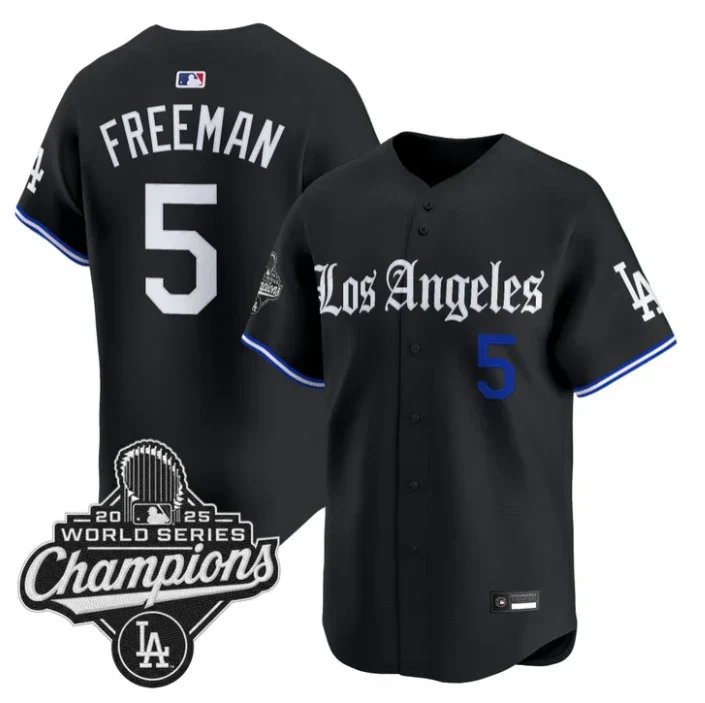 Freddie Freeman Jersey #5 Los Angeles Dodgers Gothic Edition Premier Stitched