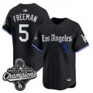 Freddie Freeman Jersey #5 Los Angeles Dodgers Gothic Edition Premier Stitched