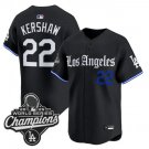 Clayton Kershaw Jersey #22 Los Angeles Dodgers Gothic Edition Premier Stitched