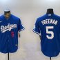 Dodgers #5 Freddie Freeman Number Royal Player Jersey